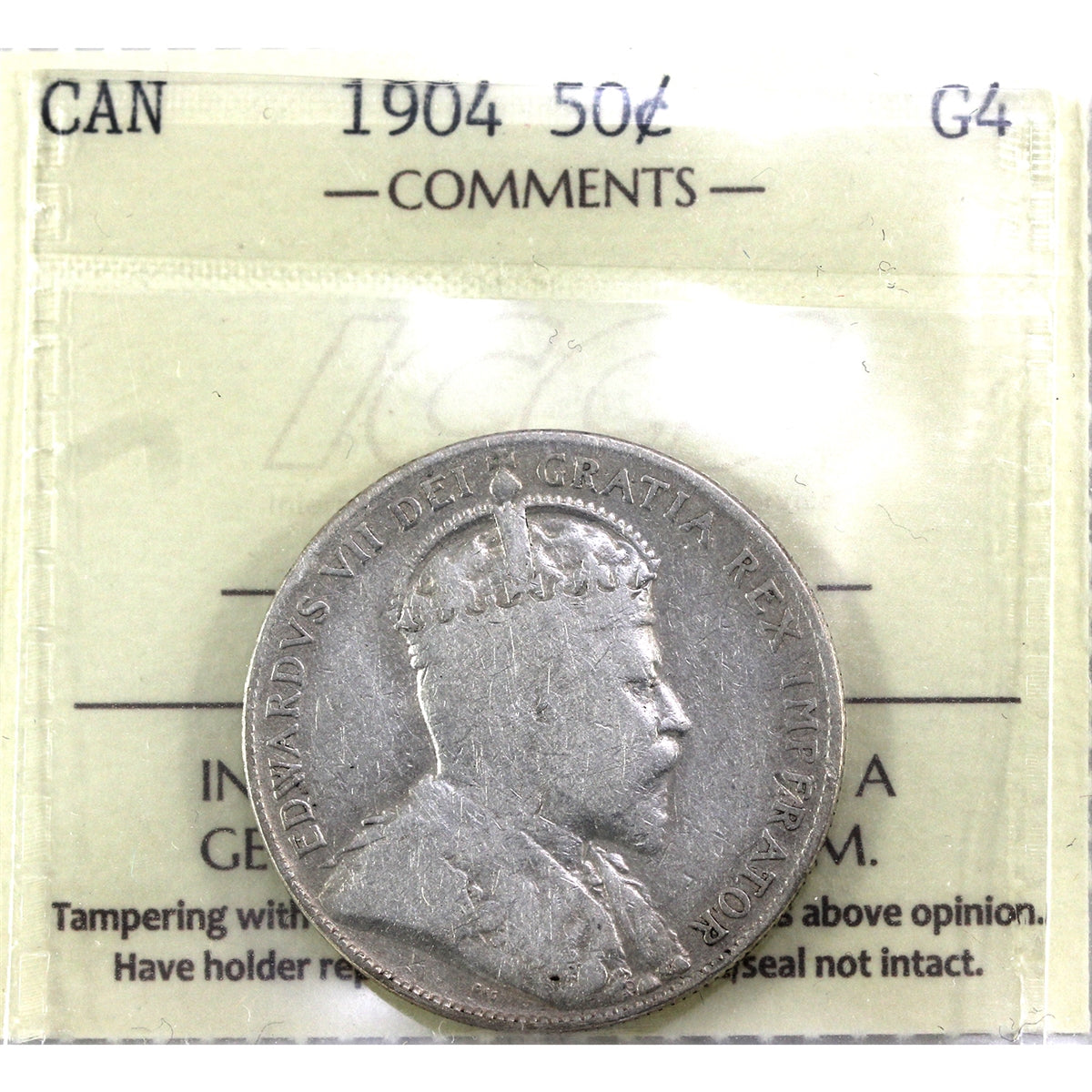 1904 Canada 50-cents ICCS Certified G4