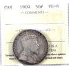 1909 Canada 50-cents ICCS Certified VG8