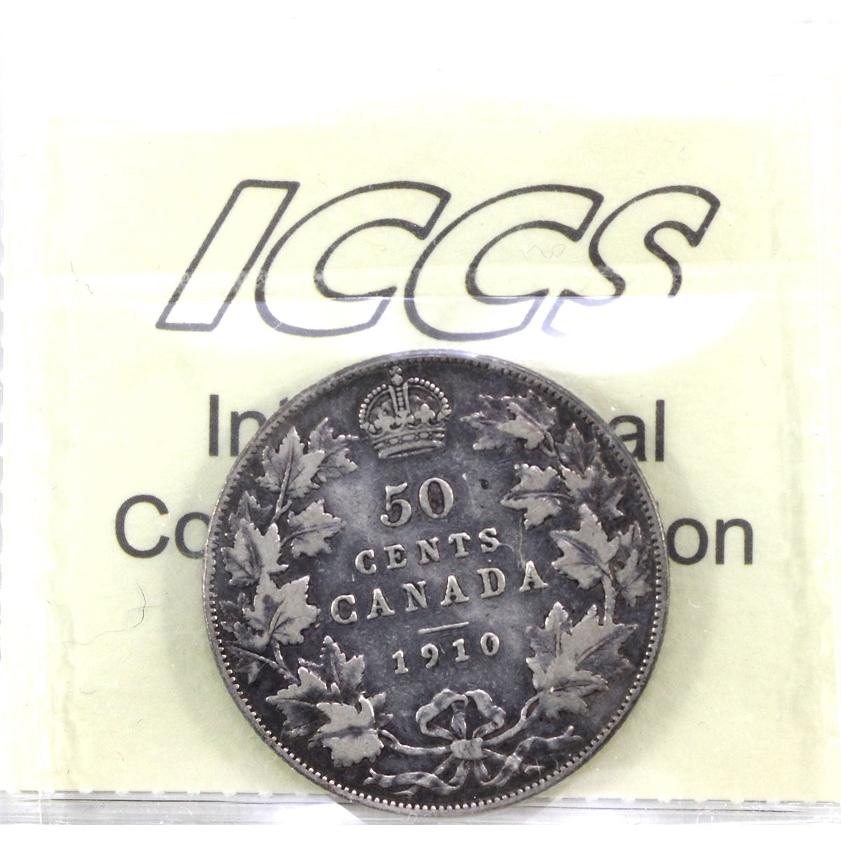 1910 Edwardian Leaves Canada 50-cents ICCS Certified F15