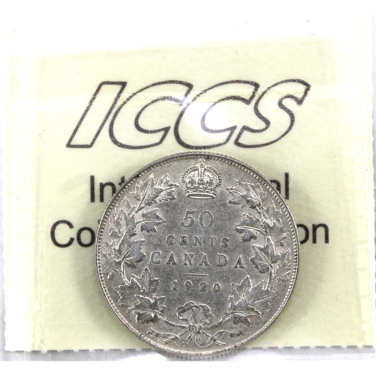 1920 Narrow 0 Canada 50-cents ICCS Certified VF20