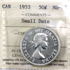 1953 Small Date Canada 50-cents ICCS Certified MS63