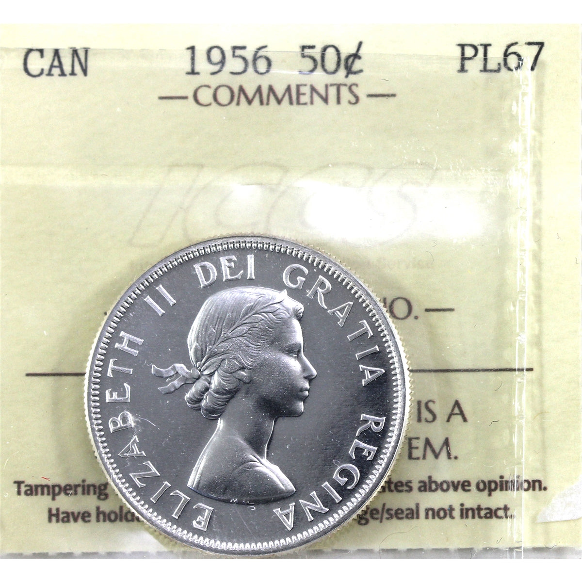 1956 Canada 50-cents ICCS Certified PL67