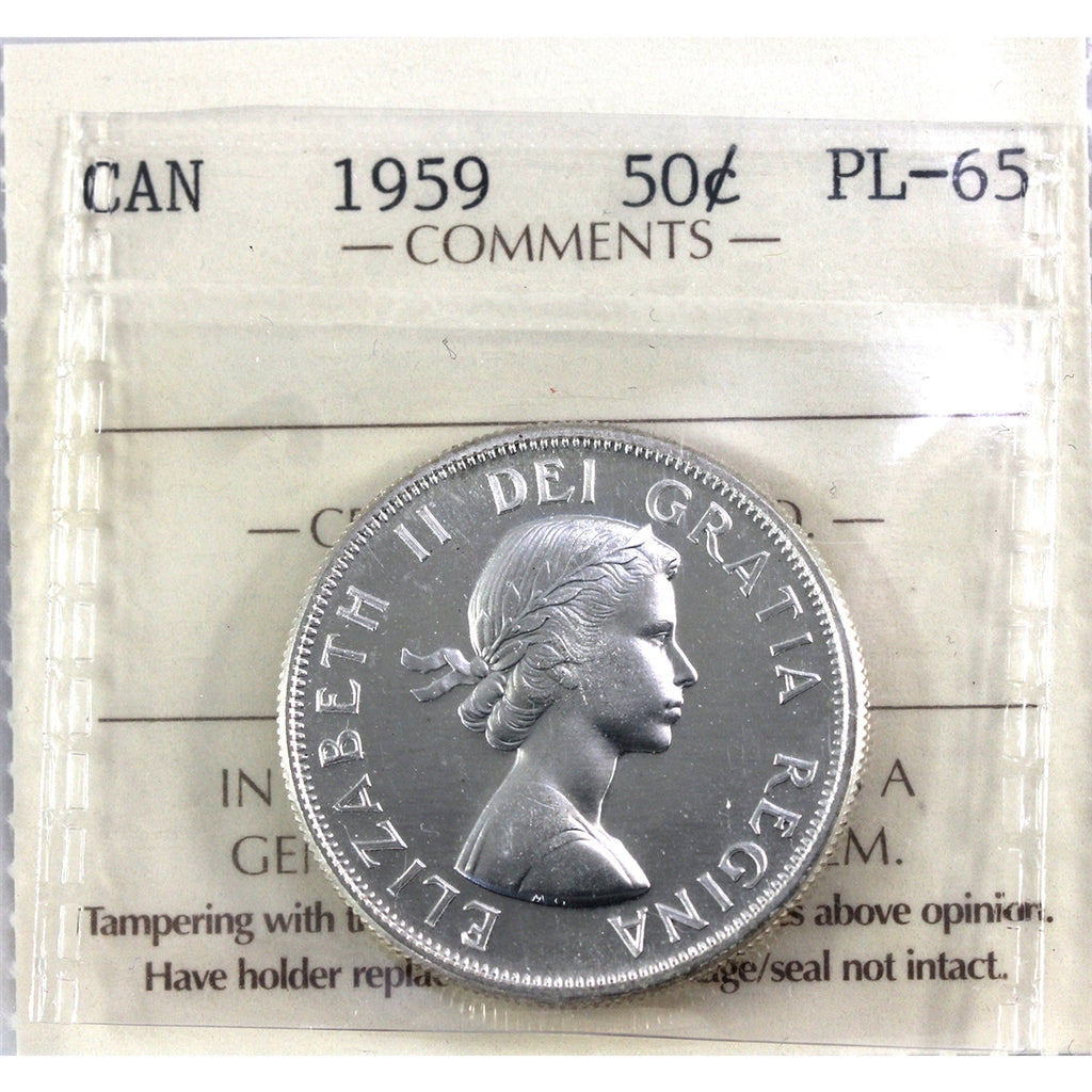 1959 Canada 50-cents ICCS Certified PL65