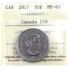2017 Canada 150 50-cents ICCS Certified MS65