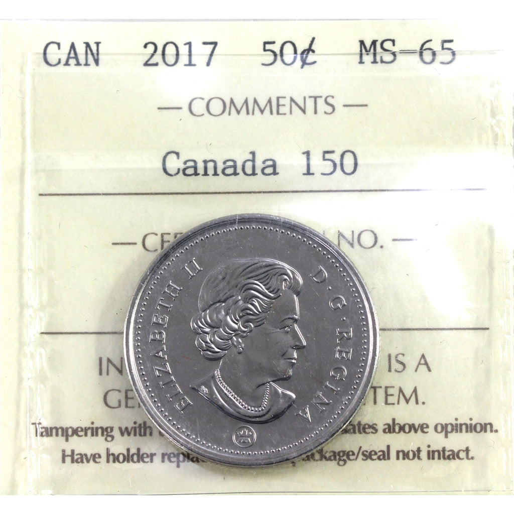 2017 Canada 150 50-cents ICCS Certified MS65