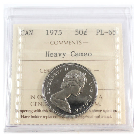 1975 Canada 50-cents ICCS Certified PL65 Heavy Cameo