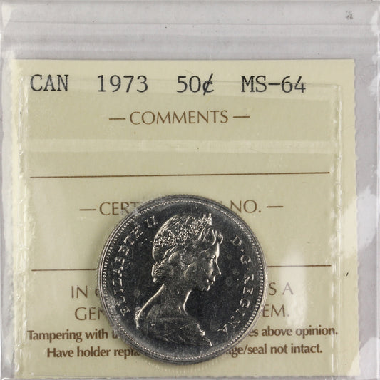 1973 Canada 50-cents ICCS Certified MS64