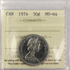 1974 Canada 50-cents ICCS Certified MS64