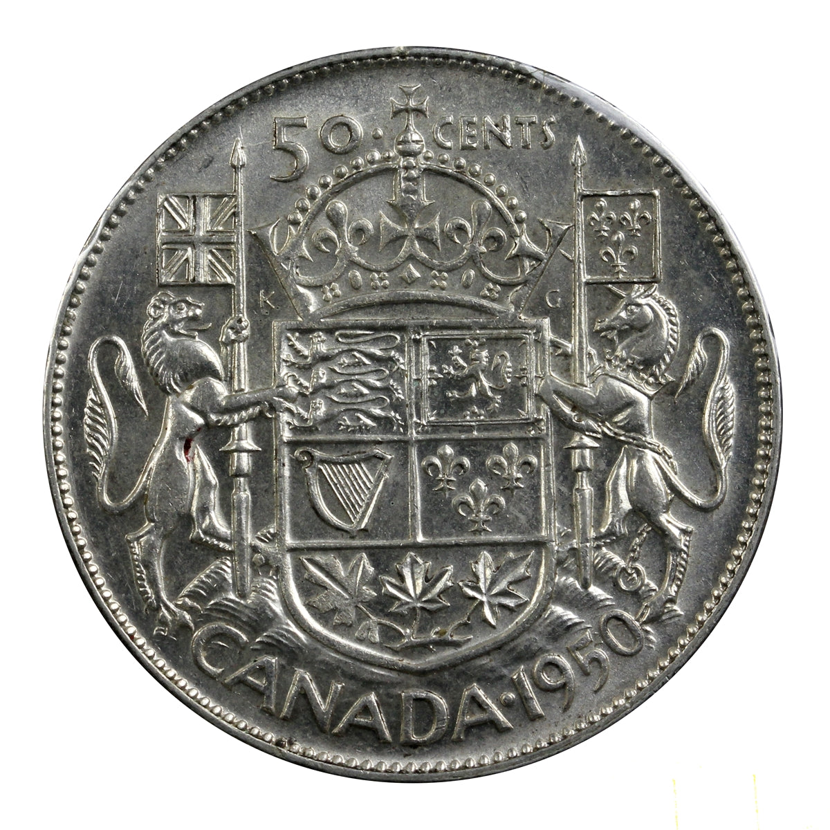1950 Half Design Canada 50-cents AU-UNC (AU55)