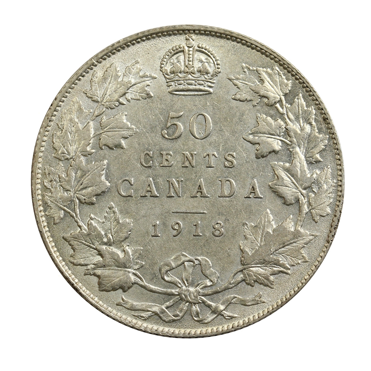 1918 Canada 50-cents EF-AU (EF45) $