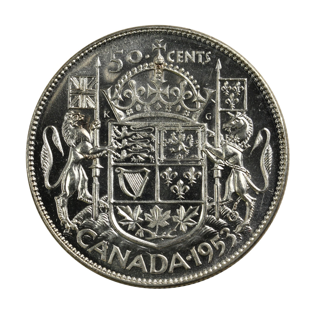 1953 Small Date NSS Canada 50-cents Choice Brilliant Uncirculated (MS64) Cameo