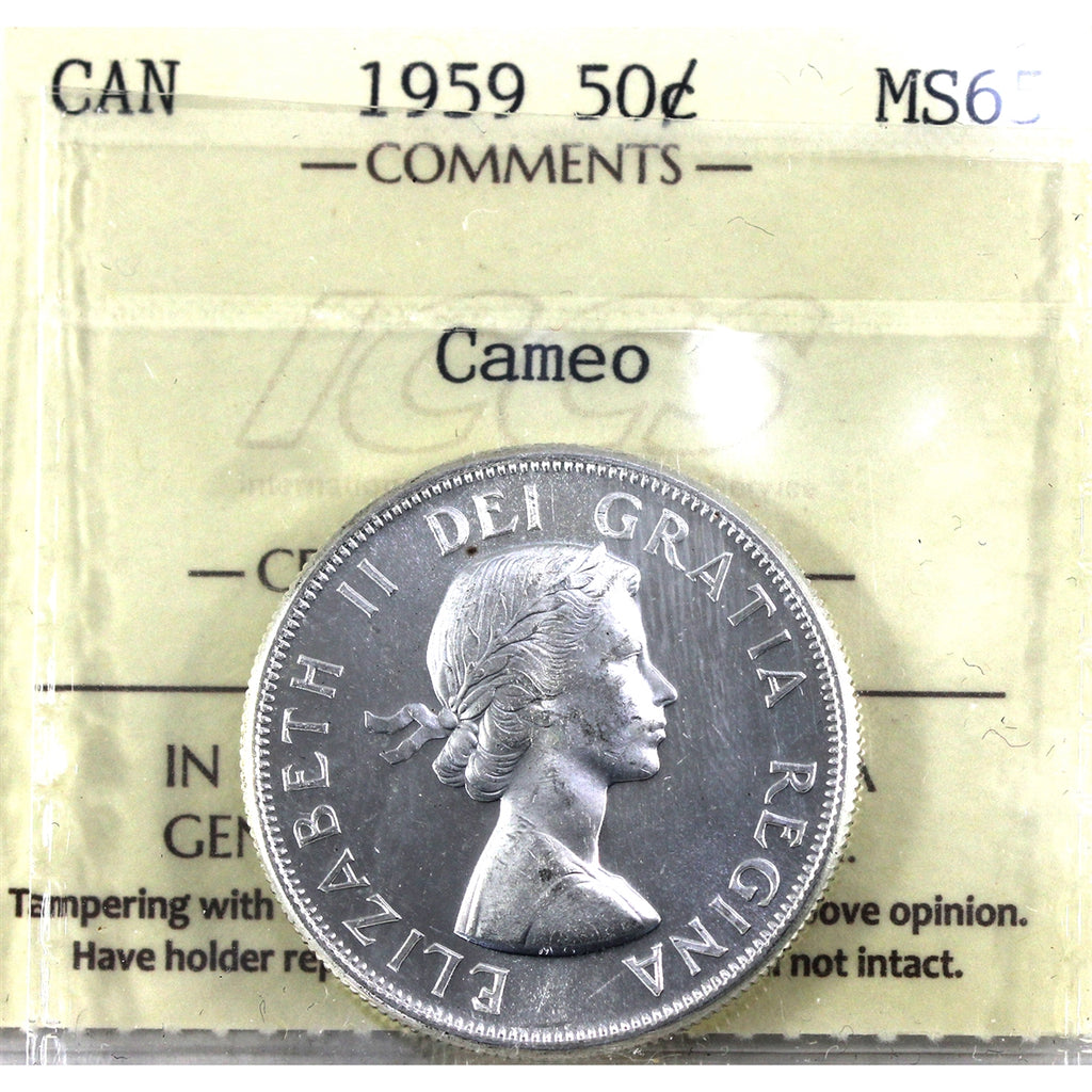 1959 Canada 50-cents ICCS Certified MS65 Cameo