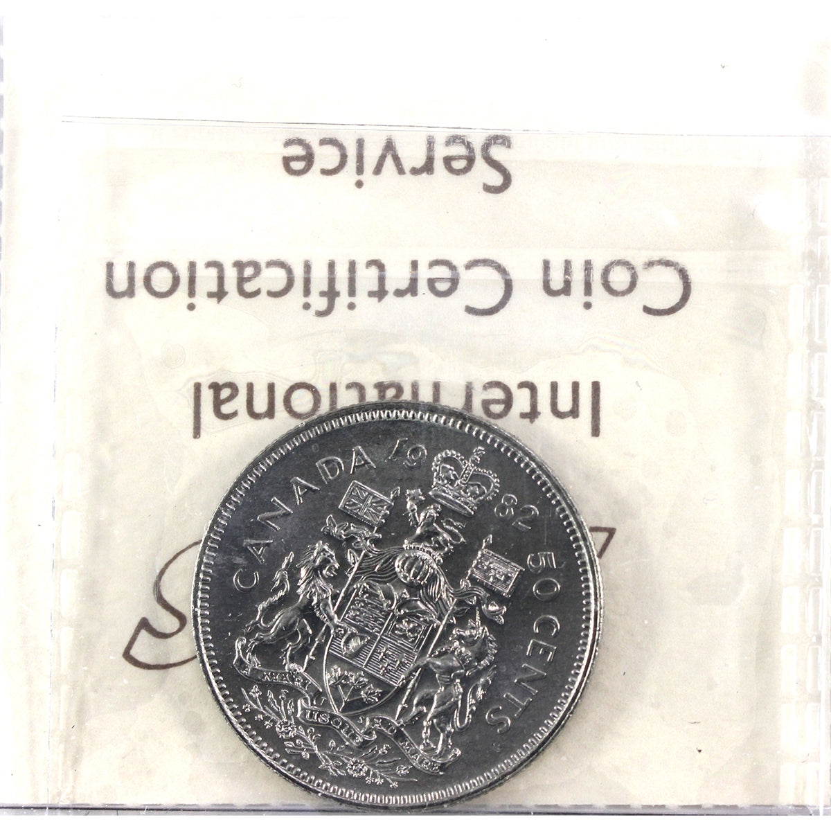 1982 Small Beads; Type 2 Canada 50-cents ICCS Certified MS62