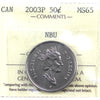 2003P Canada 50-cents ICCS Certified MS65 NBU