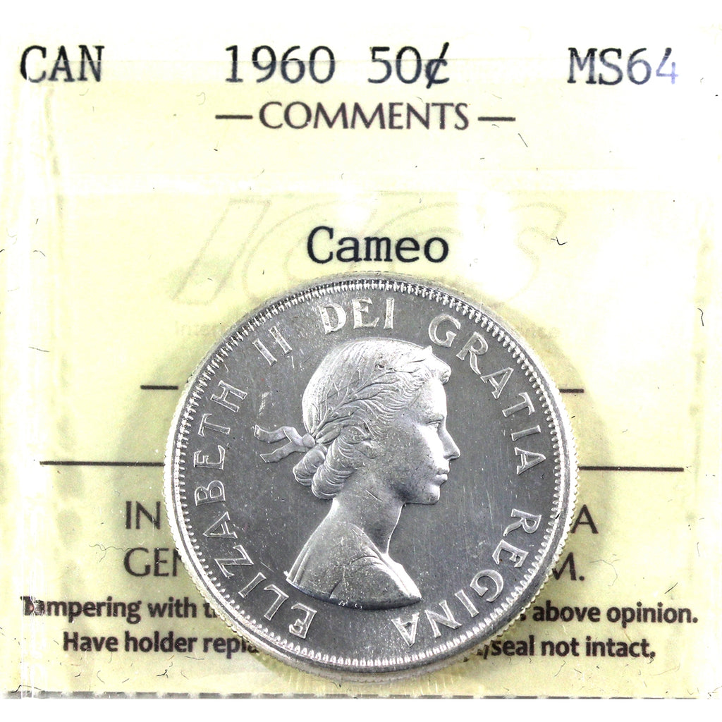 1960 Canada 50-cents ICCS Certified MS64 Cameo