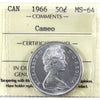 1966 Canada 50-cents ICCS Certified MS64 Cameo