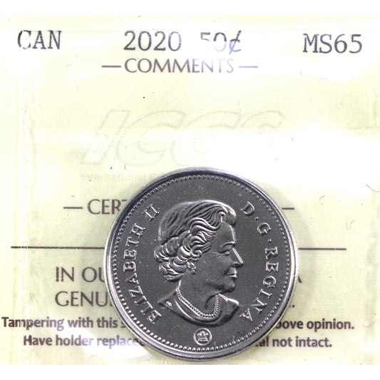 2020 Canada 50-cents ICCS Certified MS-65