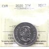 2020 Canada 50-cents ICCS Certified MS67