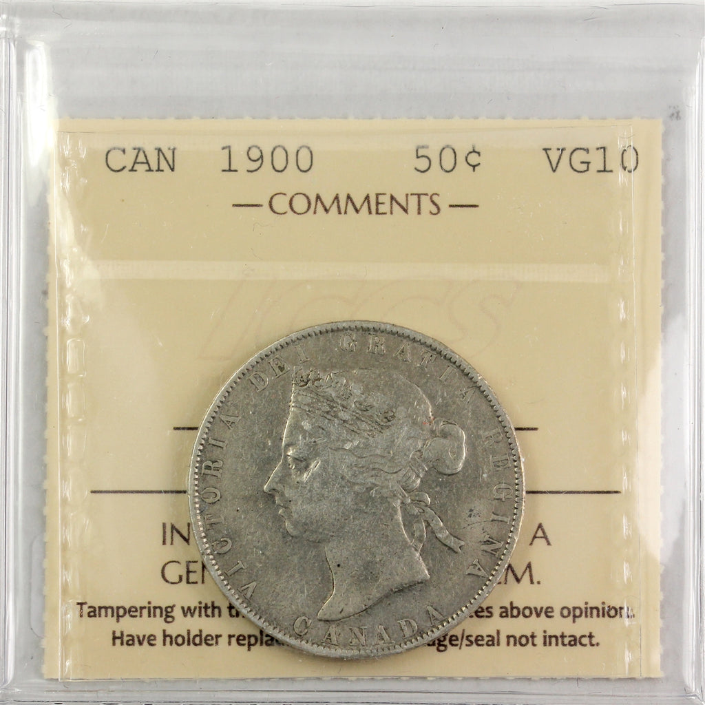 1900 Canada 50-cents ICCS Certified VG10