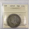 1871H Canada 50-cents ICCS Certified G6