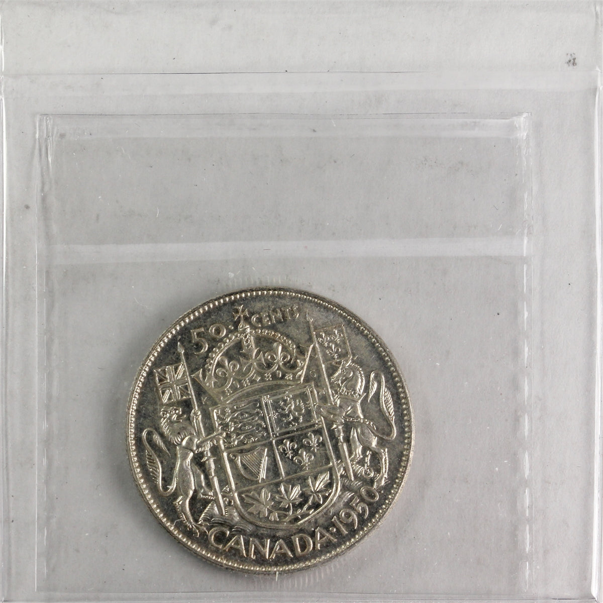 1950 No Design Canada 50-cents ICCS Certified AU55