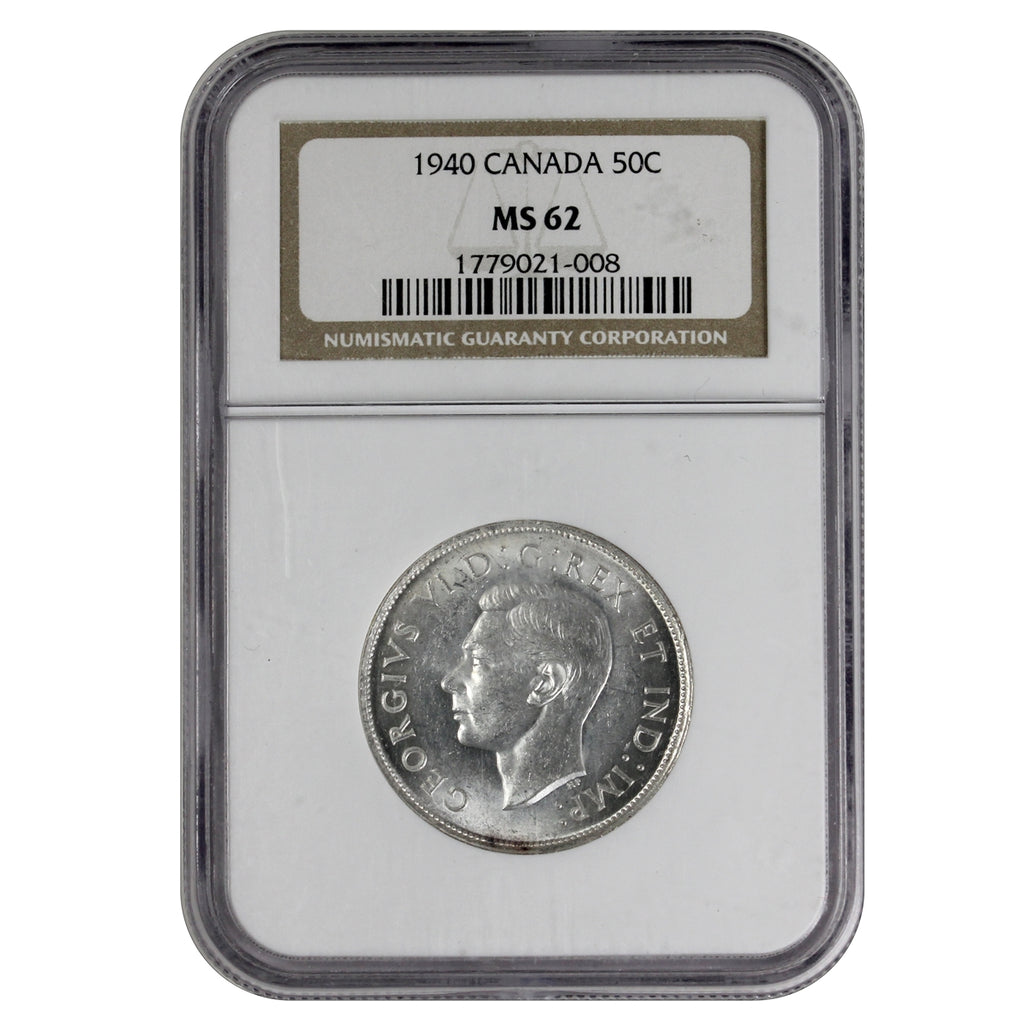 1940 Canada 50-cents NGC Certified MS62
