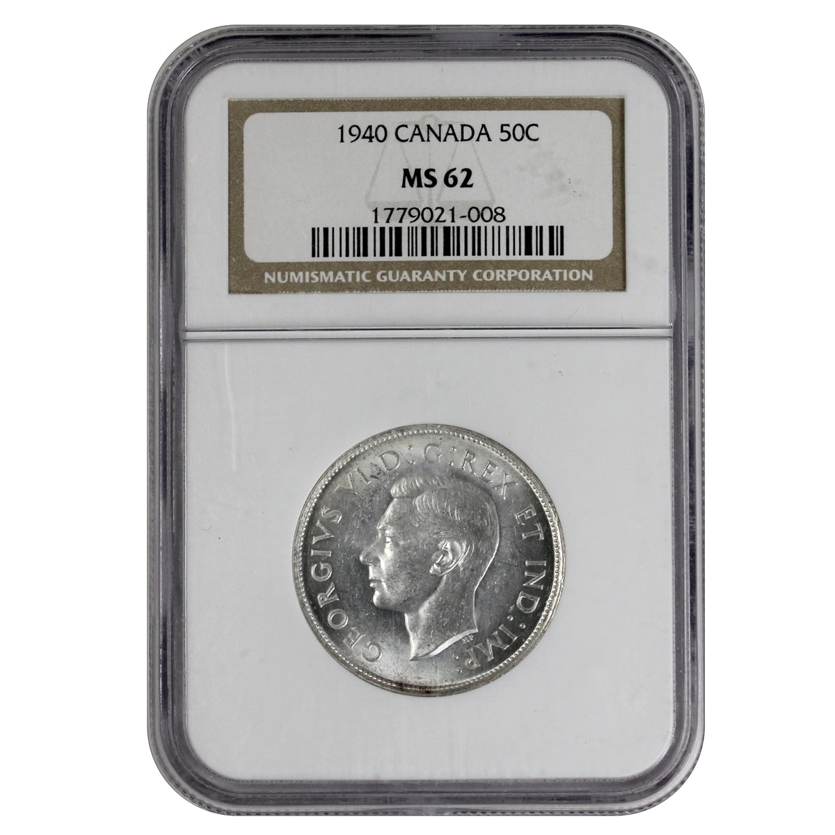 1940 Canada 50-cents NGC Certified MS62