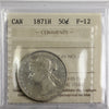1871H Canada 50-cents ICCS Certified F12