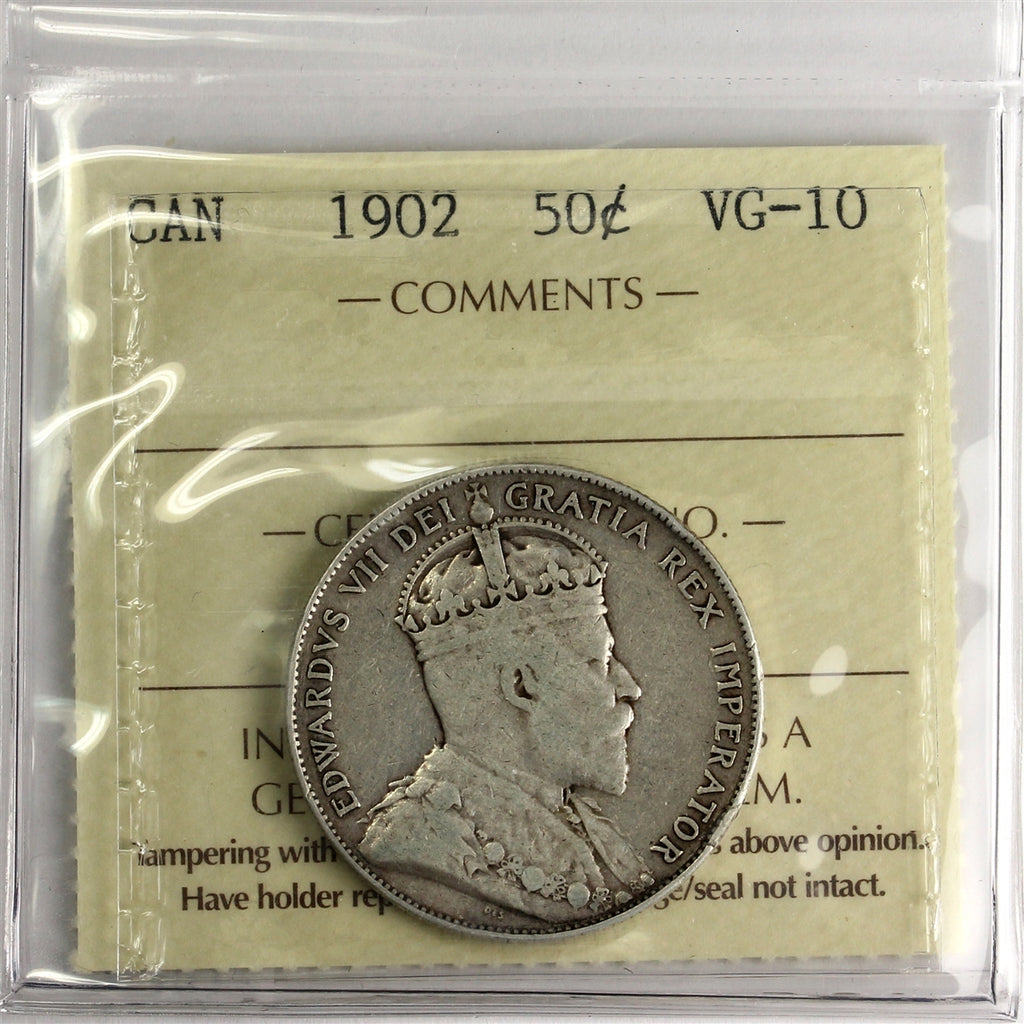 1902 Canada 50-cents ICCS Certified VG10