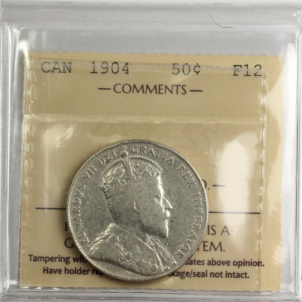 1904 Canada 50-cents ICCS Certified F12