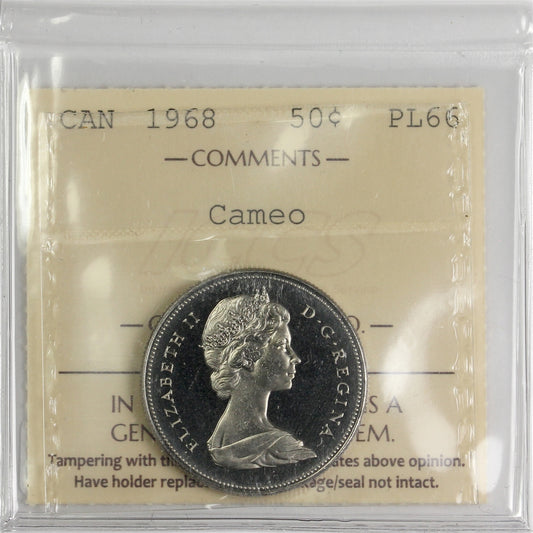 1968 Canada 50-cents ICCS Certified PL66 Cameo