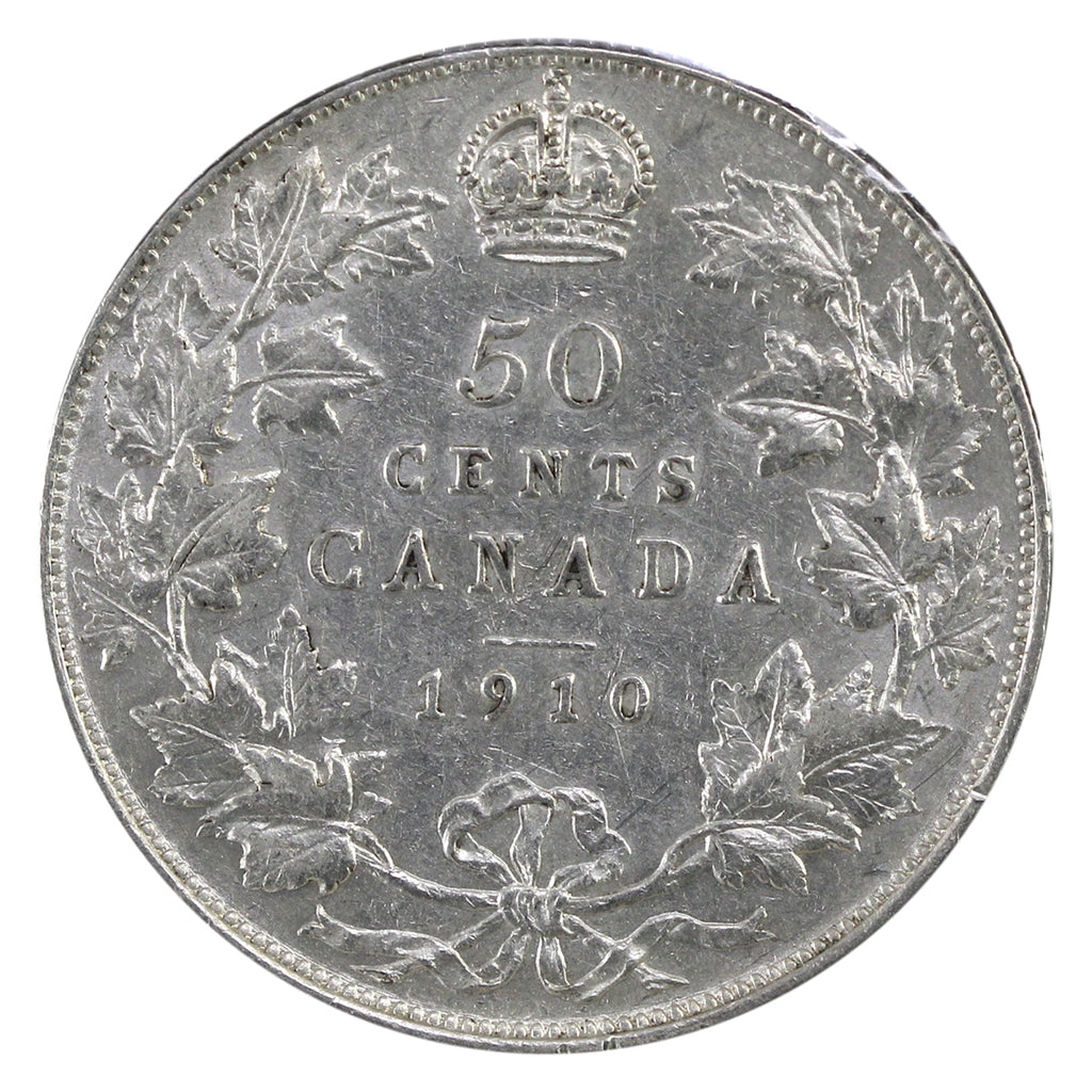 1910 Edwardian Leaves Canada 50-cents Extra Fine (EF40) $