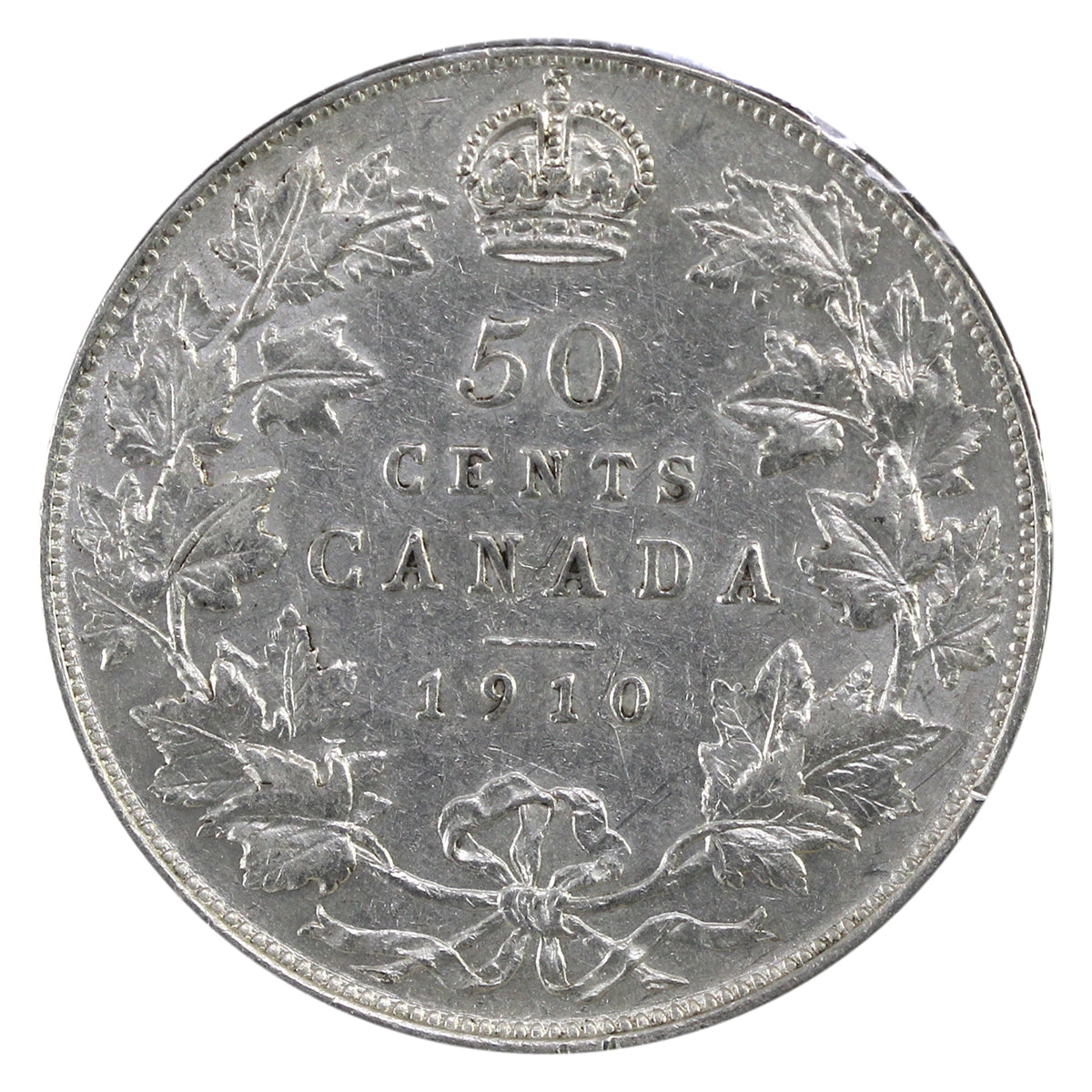1910 Edwardian Leaves Canada 50-cents Extra Fine (EF40) $