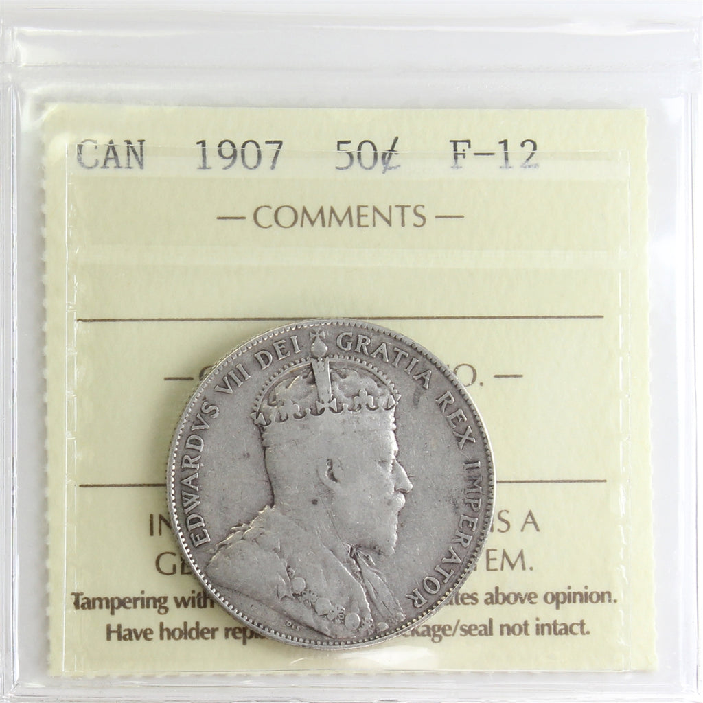 1907 Canada 50-cents ICCS Certified F12