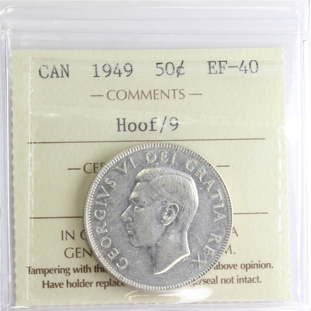 1949 Hoof Over 9 Canada 50-cents ICCS Certified EF40