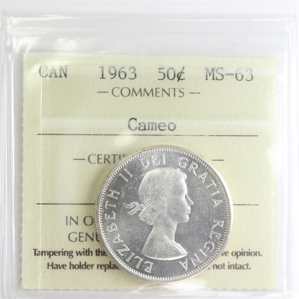 1963 Canada 50-cents ICCS Certified MS63 Cameo