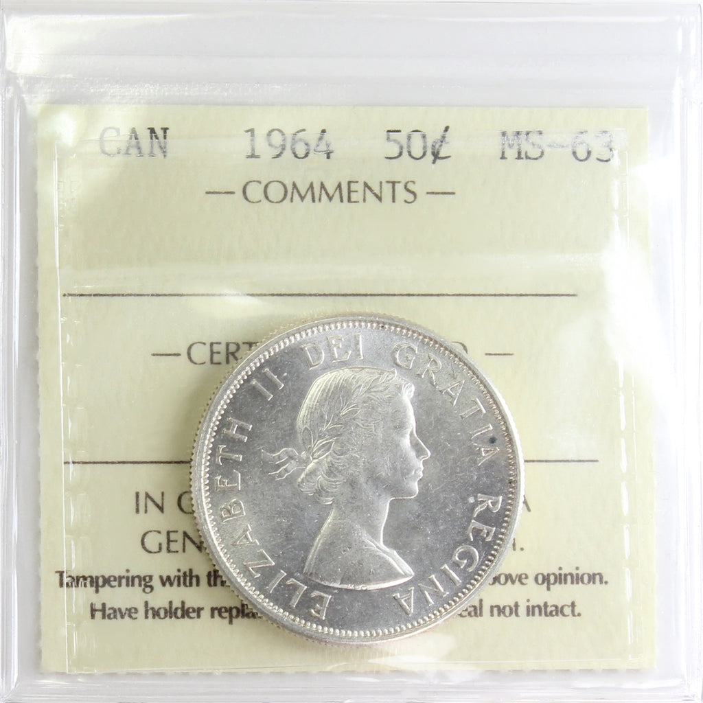 1964 Canada 50-cents ICCS Certified MS63