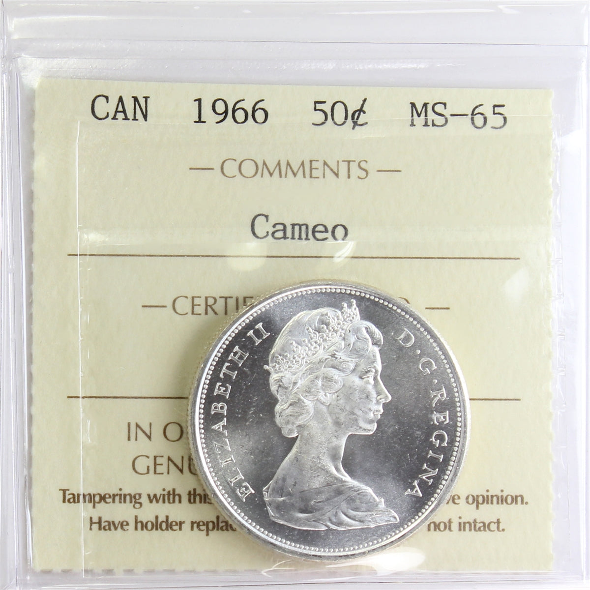 1966 Canada 50-cents ICCS Certified MS65 Cameo