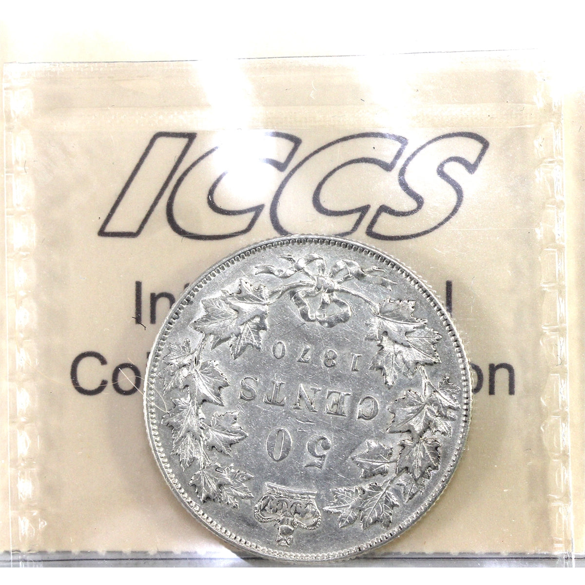 1870 LCW Canada 50-cents ICCS Certified EF40