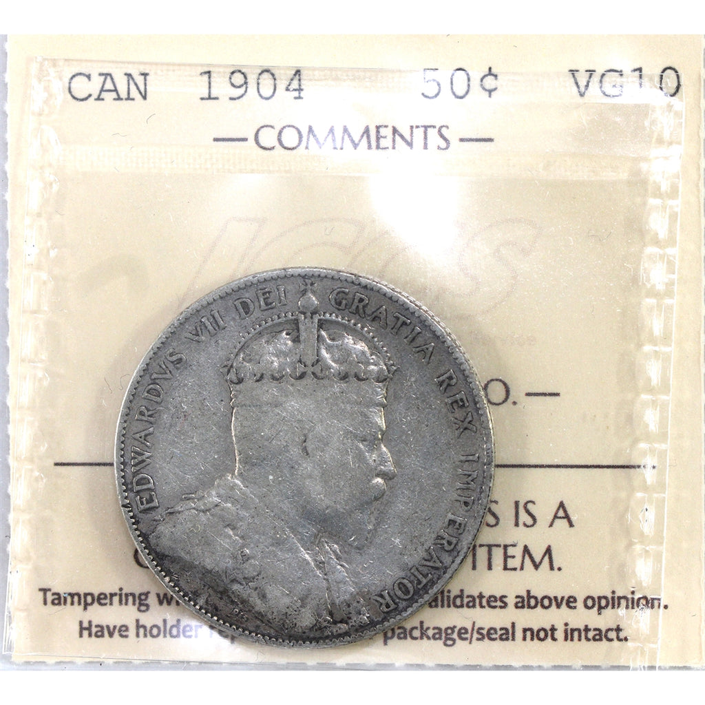 1904 Canada 50-cents ICCS Certified VG10