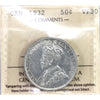 1932 Canada 50-cents ICCS Certified VF30