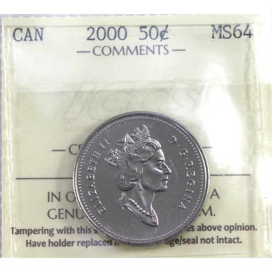 2000 Canada 50-cents ICCS Certified MS-64