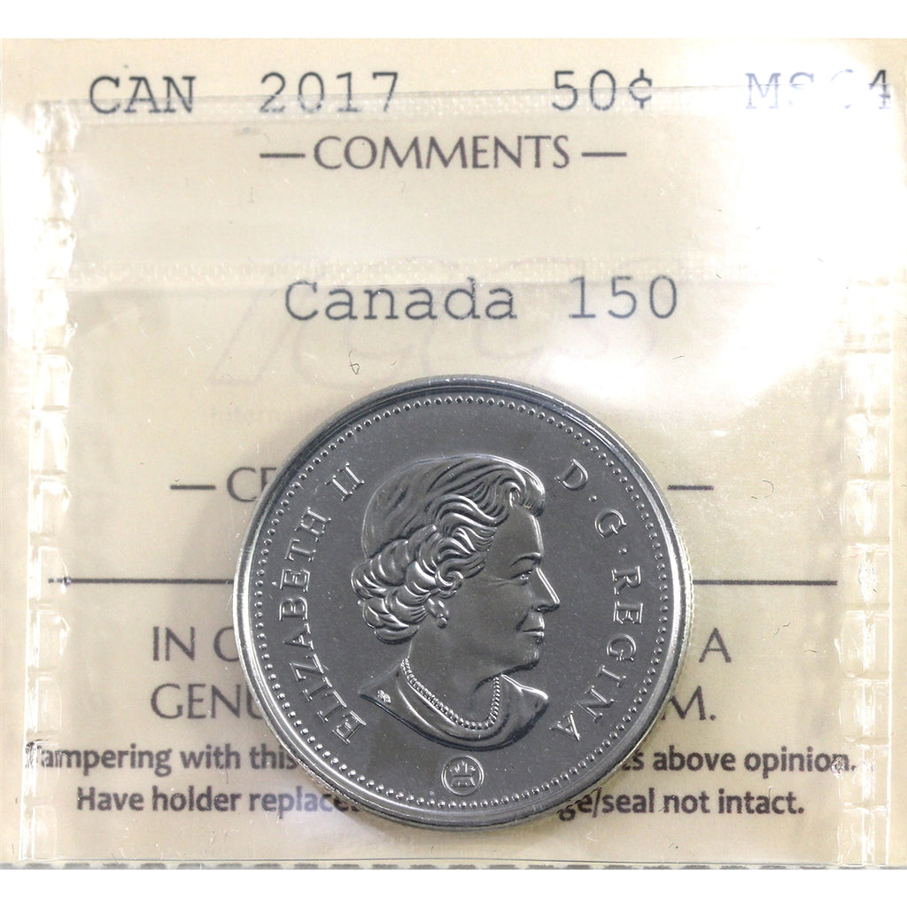 2017 Canada 150 50-cents ICCS Certified MS64