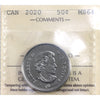 2020 Canada 50-cents ICCS Certified MS64