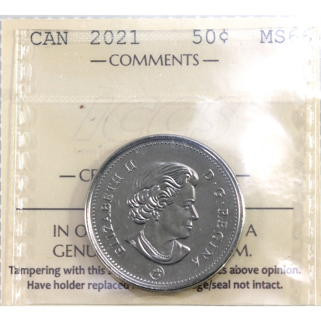 2021 Canada 50-cents ICCS Certified MS66