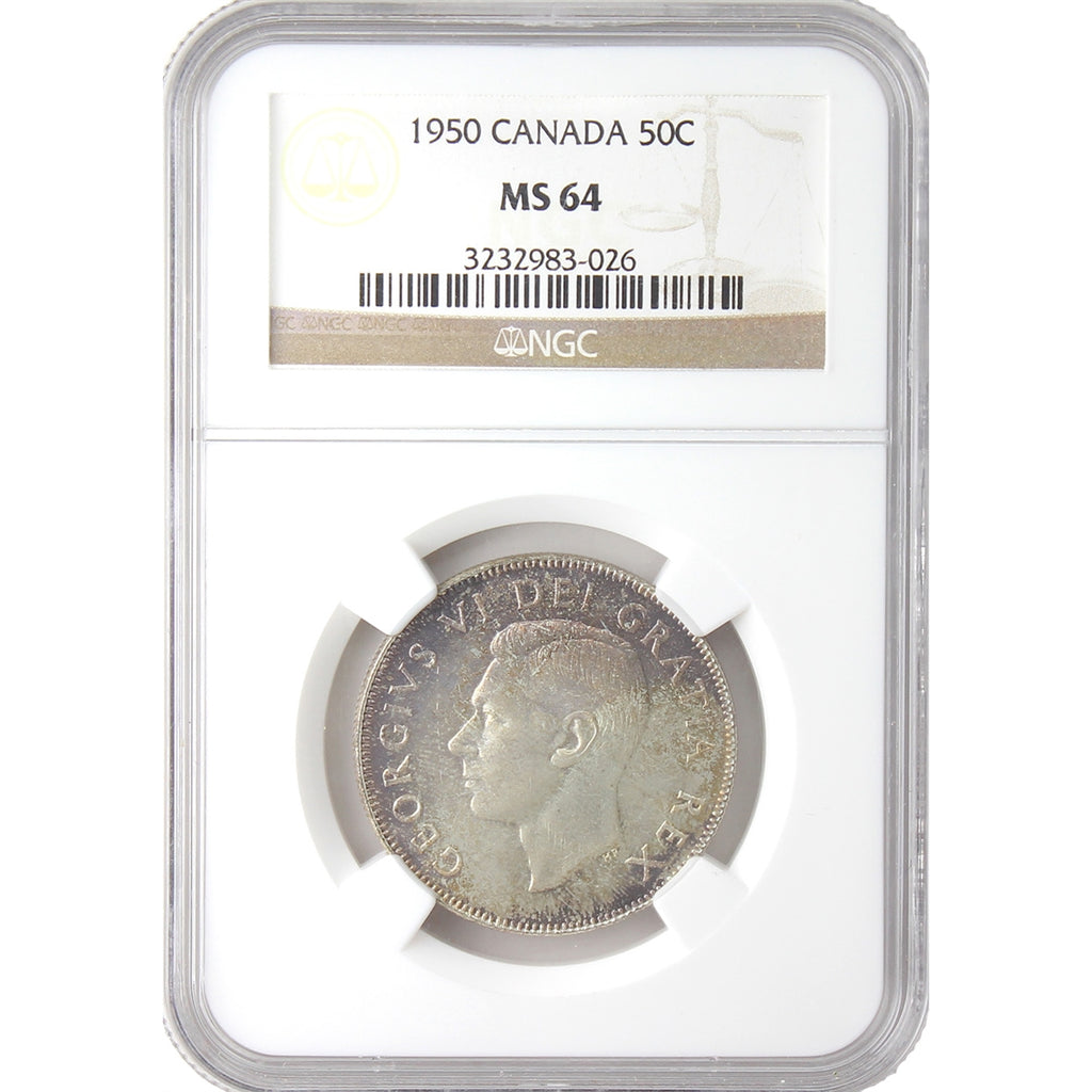 1950 Design Canada 50-cents NGC Certified MS64