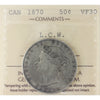 1870 LCW Canada 50-cents ICCS Certified VF30