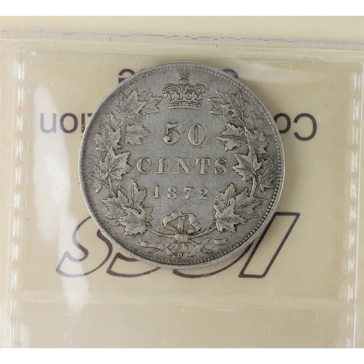 1872H Canada 50-cents ICCS Certified VF20 (XZD 099)