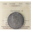 1890H Obv. 4 Canada 50-cents ICCS Certified VF20 (XWM 197)