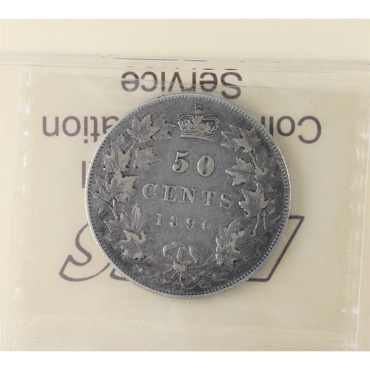 1890H Obv. 4 Canada 50-cents ICCS Certified VF20 (XWM 197)